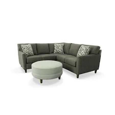 Customizable 2 Piece Sectional with Track Arms and Saddle Stitching